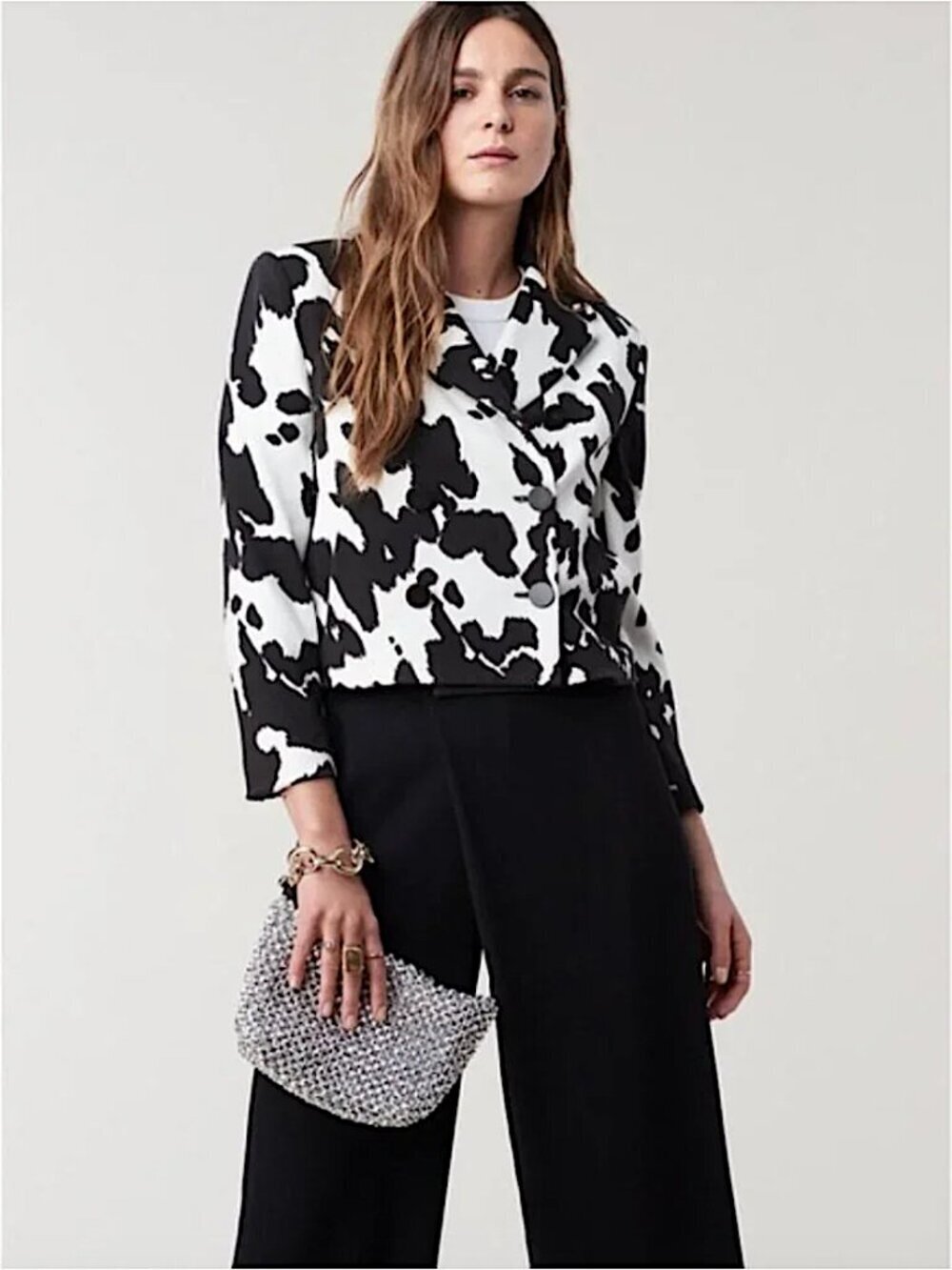 DIANE VON FURSTENBERG Macie Pony Print Cropped Blazer Size S